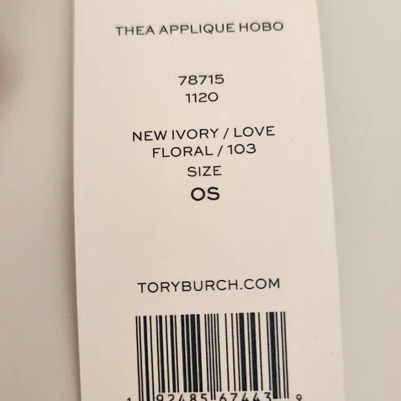 Tory Burch Thea Floral Appliqué Leather Hobo | NWT | Giftable - Picture 6 of 6